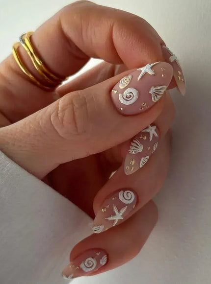 KissIcon False Nails Press On Almond Flower Bow