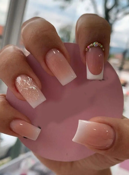 KissIcon 24Pcs Square False Nails Full Cover -