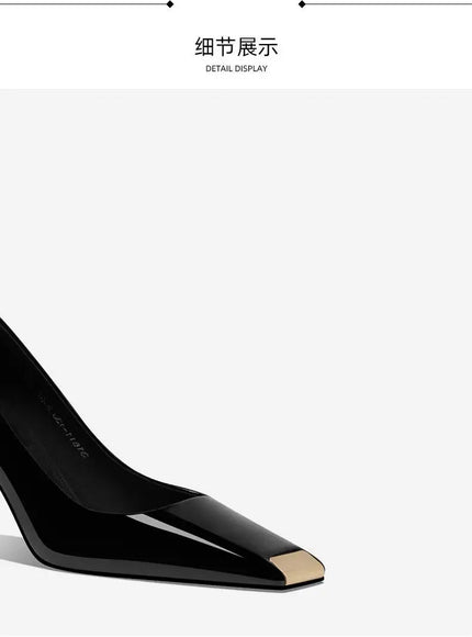 Women Heel Solid Leather Popular Ladies Working Pumps