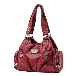 Dropshipman Red / CHINA Retro Pu Leather Shoulder Bags Luxury Designer HandBags Women's Trend Tote Bag Crossbody Motorcycle Bags for Women