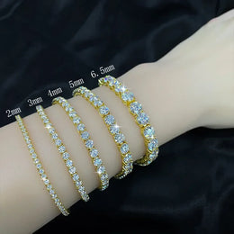 D VVS1 Moissanite Tennis Bracelet Original s925 Sterling Silver Plated 18k White Gold with GRA Necklace for Women Man