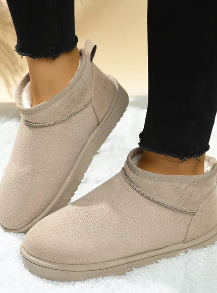 KissICON Faux Suede Thick Sole Non Slip Snow Boots