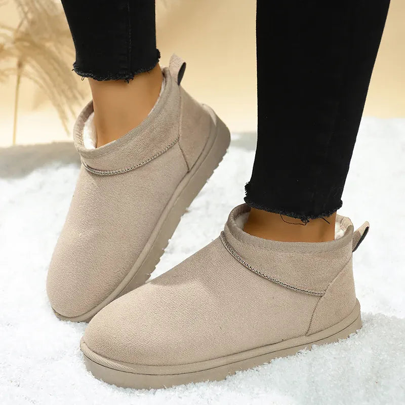 KissICON Faux Suede Thick Sole Non Slip Snow Boots