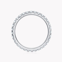 KNOBSPIN 2mm D Color Moissanite Ring 925 Sterling Sliver Solid 18k White Gold Eternity Band Wedding Engagement Rings For Women
