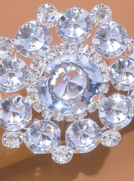 Kissicon Exaggerated Rhinestone Flower Ring – Big Crystal