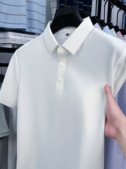 2025 Men's Sporty Polo Waffle Shirt | Moisture-Wicking Golf Tennis Top Sizes S-5XL, Snap Buttons, 7A Antibacterial High Quality