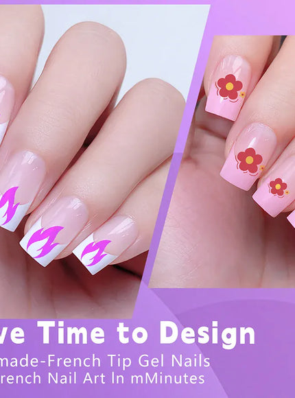 French Style Full Cover Press On Nails 120