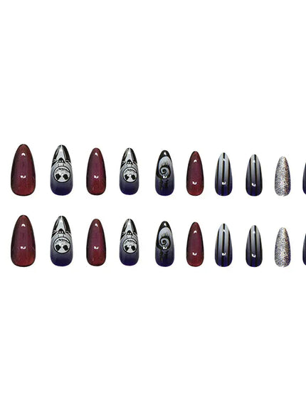 KissIcon Haunting Nails Blood Red Ghost White Glitter