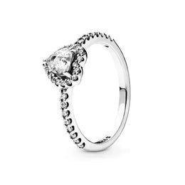 Hot selling 925 silver exquisite luxury sparkling crown heart-shaped women's ring jewelry