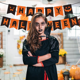 New Happy Halloween Flag Banner Festival Skeleton Pumpkin Party Decoration Supplies Scene Decoration Home Decoration