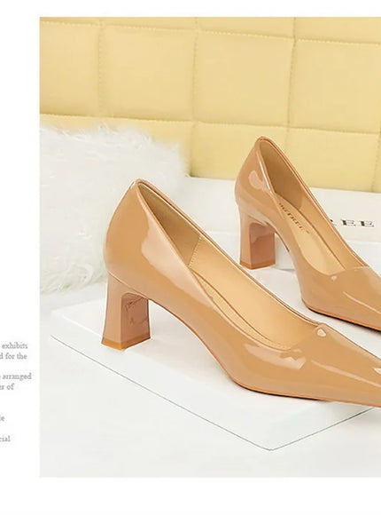 2024 Spring Versatile Fashion Shallow Mouth Patent Leather