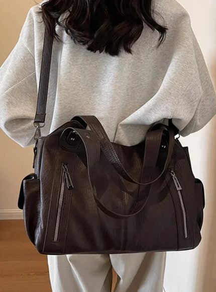 Soft Interior Compartment Shoulder Bags 2025 High Quality Contrasting Colors Bags for Women Fashion Zipper Pu Women's Handbags