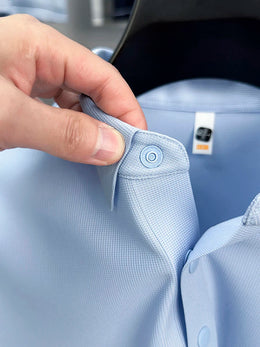 2025 Men's Sporty Polo Waffle Shirt | Moisture-Wicking Golf Tennis Top Sizes S-5XL, Snap Buttons, 7A Antibacterial High Quality