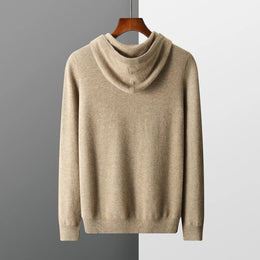 MVLYFLRT Men's One-Piece Ready-to-Wear Hoodie 100% Merino Wool Knitted Sweater Shirt Autumn Winter Casual Large Top Long Sleeved