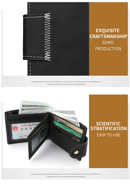 Men's Wallet Men's Short Wallet Youth Fashion Personality Pu Leather Credit Card ID Card Holder Wallet Folding Wallet
