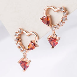 KissICON carefully selected 31 Drop Earrings Women Engagement Party Exquisite Ear Accessories Fashion Jewelry Temperament Sweet Pink Pear Cubic Zirconia