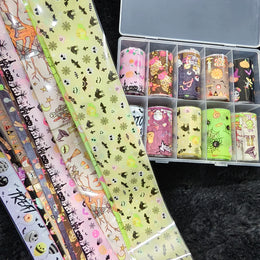 10Rolls Halloween  Christmas  Easter Nail Foils Transfer Paper  Nail Art Stickers   Decal  Nails Decoration
