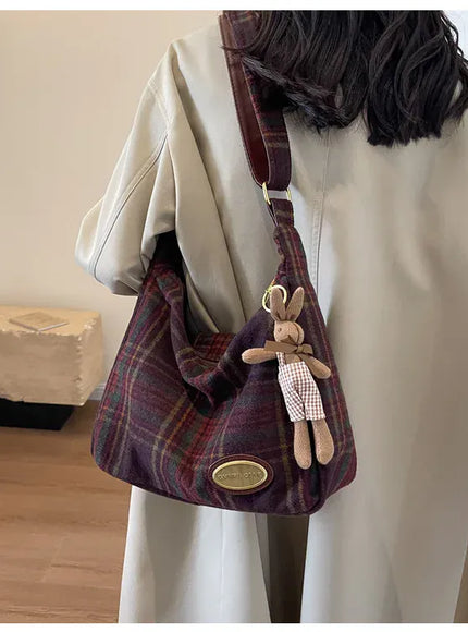 American Vintage Plaid Wool Crossbody – Shoulder