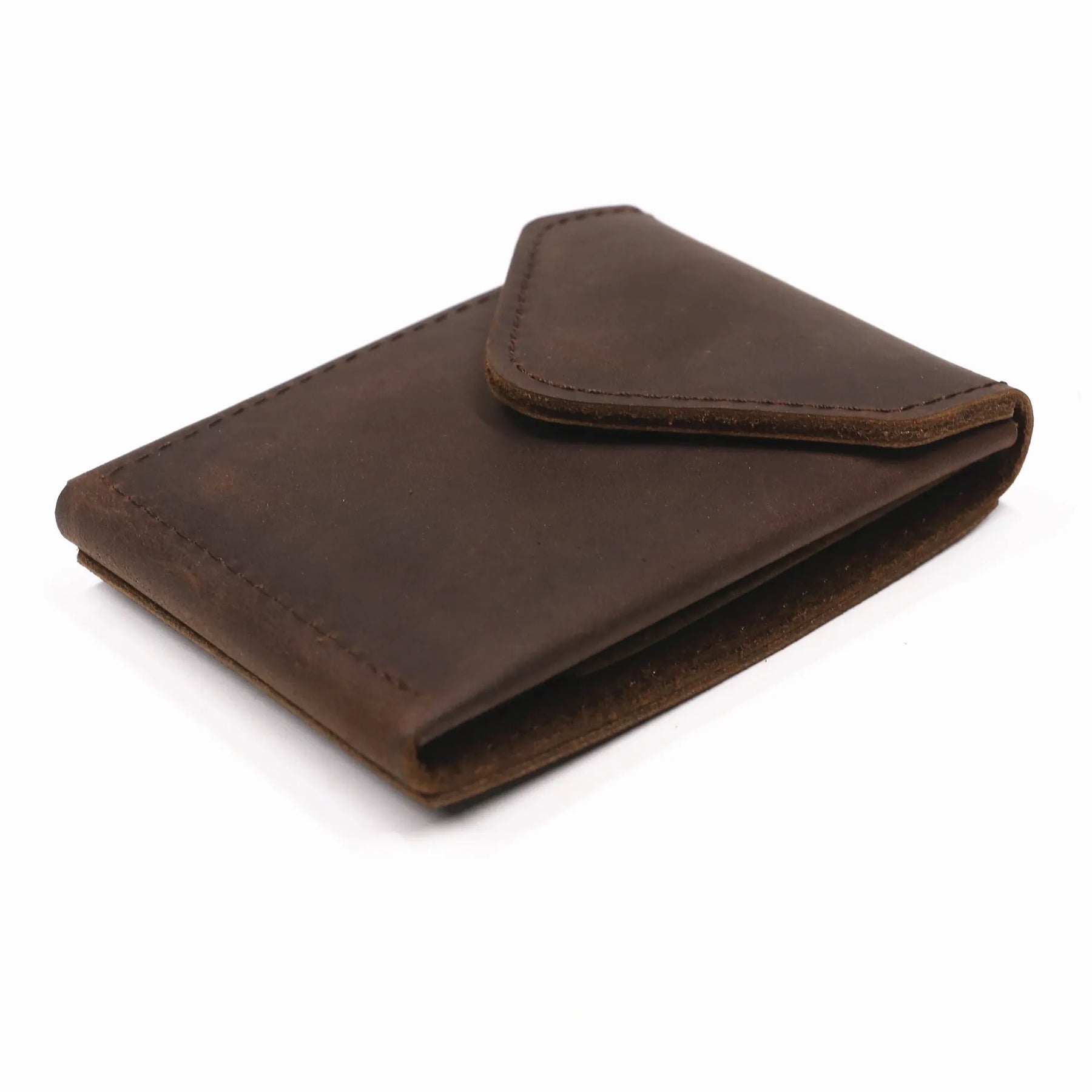 Genuine Leather Wallet For Men Male Real Cowhide Short Slim Minimalist Men's Cash Wallet Credit Card Holder With Flap Closure