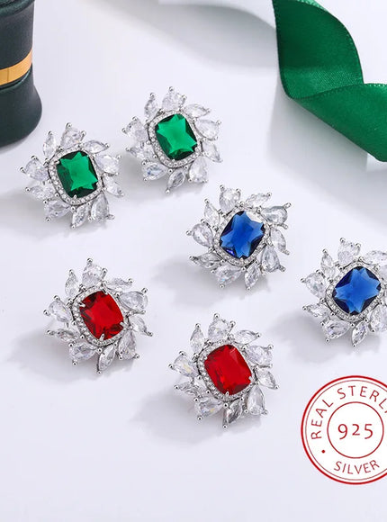 KissIcon 925 Silver Plated Earrings Women - Shiny Zircon