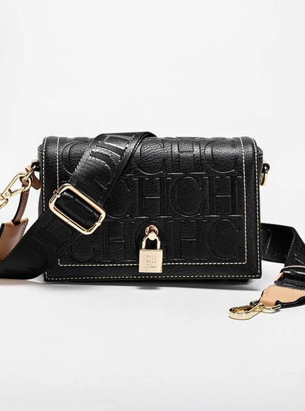 Fashion Design Model Metal Accessories Buckle Women's Shoulder Bag Luxury Brand 2025 Fashion Solid Colour Printed Head Bag