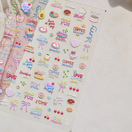 Cute Halloween 5D Nail Art Sticker Ghosts Spooky Spider Webs Evil Pumpkin Faces Festive Balloons Floral Stars Fun Scary Decals