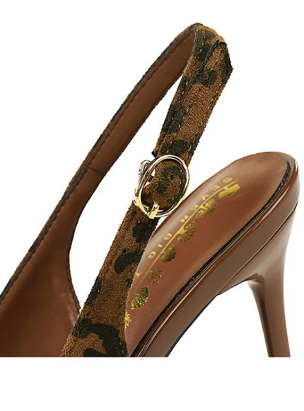 European American Style Metal Pointed High Heels Slim