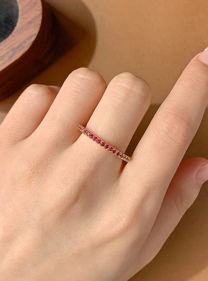 KissIcon 18K Gold Plated Rose Pink Ring Minimalist
