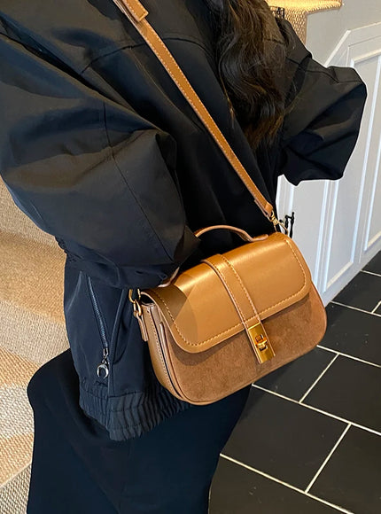 Branded Mini Square Flap Cross Body Bags For Women 2025 Latest Luxury Designer Purses And Handbags PU Suede Shoulder Saddle Bag