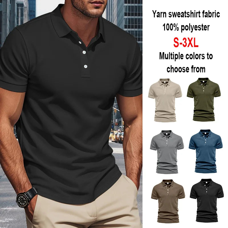 Men Polo Shirt Short Sleeve Breathable Soft Regular Fit Casual Business Golf Summer Daily Work Outdoor Lightweight Basic Tops