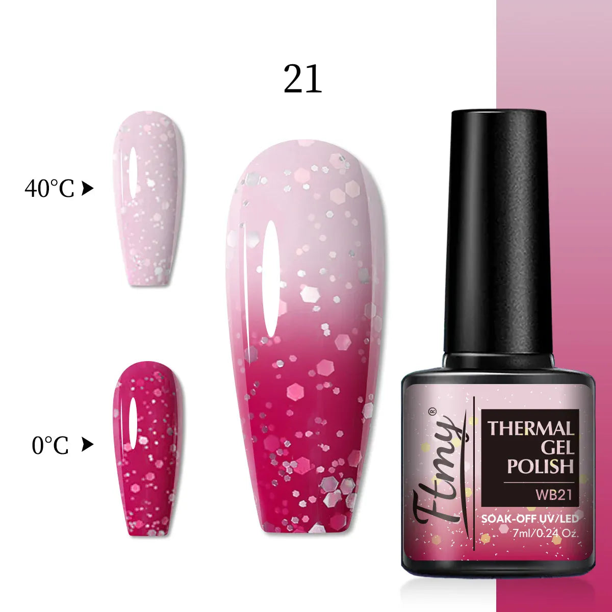 Halloween Theme Glitter Heat Nail Polish, Temperature Changing Color Removable UV LED Glitter Gel Polish, Mood Changing Nail Pol