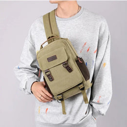 Small Mens Backpack Canvas Casual Backpacks for Men 2025 Mini Male School Bag Rucksack Man Multi-function Crossbody Bag Travel