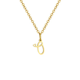 Dainty Heart Initial Necklace for Women, Gold Plated A-Z Letter Pendant, Waterproof Stainless Steel Monogram Jewelry, Personaliz