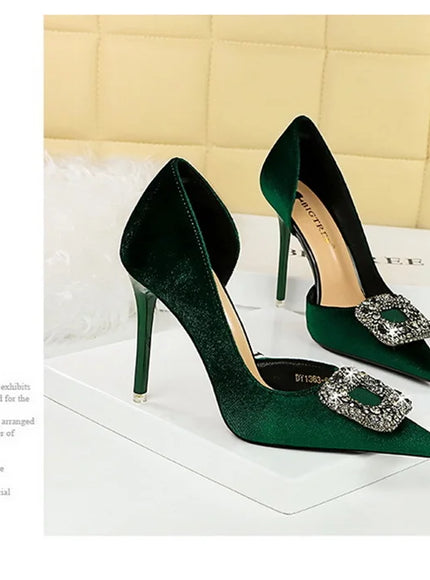 Women Super High Heels Velvet Pumps Shallow Mouth