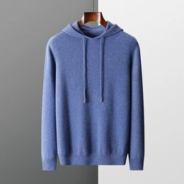 MVLYFLRT Men's One-Piece Ready-to-Wear Hoodie 100% Merino Wool Knitted Sweater Shirt Autumn Winter Casual Large Top Long Sleeved