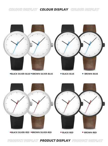 KissIcon UTHAI Couple Leather Strap Quartz Wristwatch Trendy