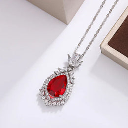 KissICON KissIcon Elegant 925 Silver Plated Necklace- Zircon Pendant