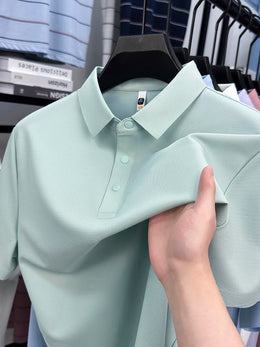 2025 Men's Sporty Polo Waffle Shirt | Moisture-Wicking Golf Tennis Top Sizes S-5XL, Snap Buttons, 7A Antibacterial High Quality