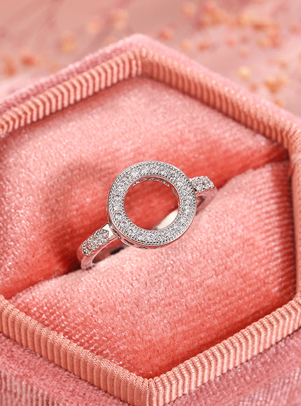 KissIcon Excellent Round Zircon Ring - AAAA Crystal Inlaid