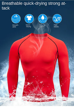 Men Workout Long Sleeve T- shirt Spring Autumn Gym Running Sport Men's T-shirts Fitness Sportswear Outdoor Tops For Men Clothes