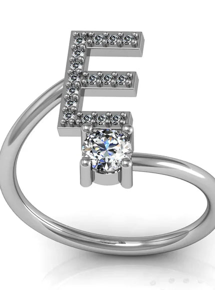 KissIcon 26 A Z Open Adjustable Ring 925 Silver Plated Gift