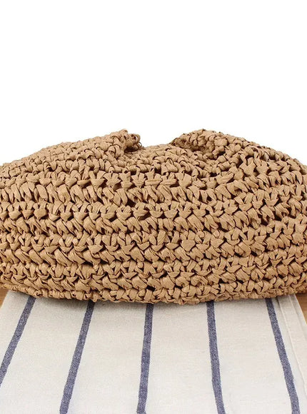 Beach Vacation Straw Metal Chain Crossbody –