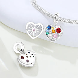 Original Charms Beads 925 Sterling Silver Zircon LOVE Winged Protect Heart Pendant For DIY Necklace Bracelet Fine Jewellery Gift