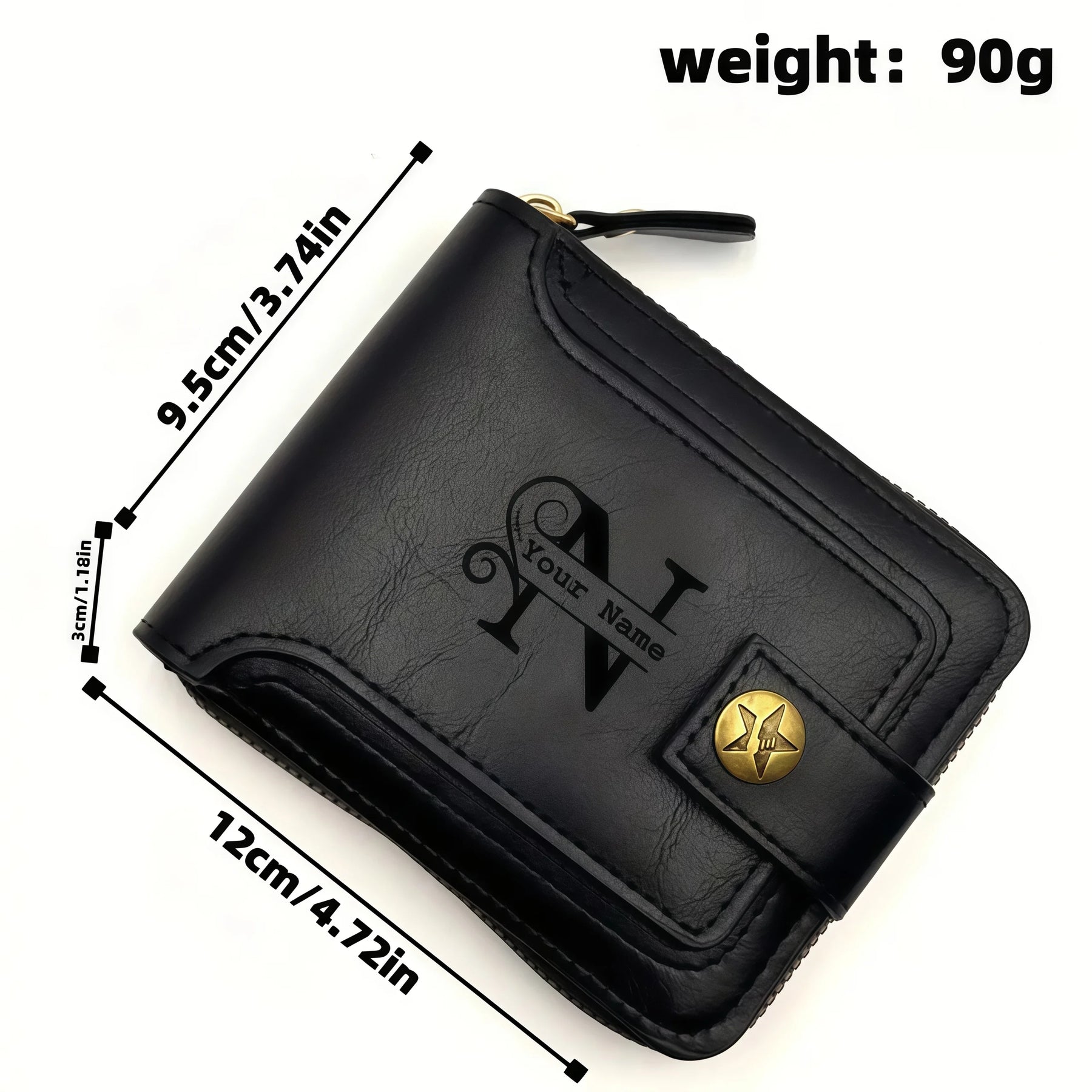 Custom Name&Text Mens Wallet Engraved Leather Wallets Personalized Mens Gifts for Husband from Wife Custom Wallet for Man Annive