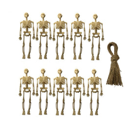 5PCS Decor Halloween Mini Plastic Skull Skeleton Decoration Favors Hanging Toys for Craft Halloween Party Decorations