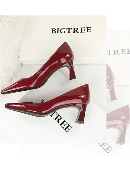 2024 Spring Versatile Fashion Shallow Mouth Patent Leather