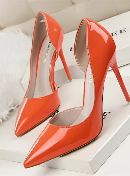 Candy Color Patent Leather Shallow Mouth Pointed Toe
