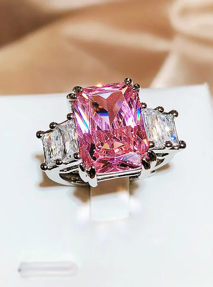 💋 Paraiba Zircon Ring Pink Blue Green - Luxury Jewelry
