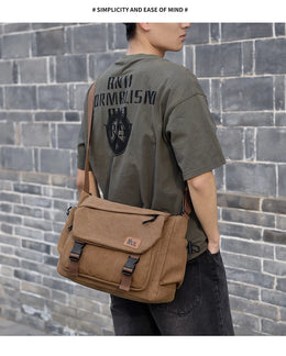 Men's Casual Crossbody Bag Large Capacity Single Shoulder Bag Commuter Mailman Bag Lightweight Leisure Backpack for Business