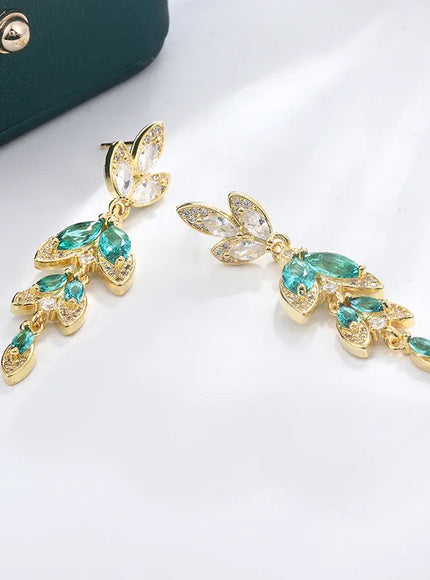 KissIcon 925 Silver Zircon Earrings - Elegant Long Tassels